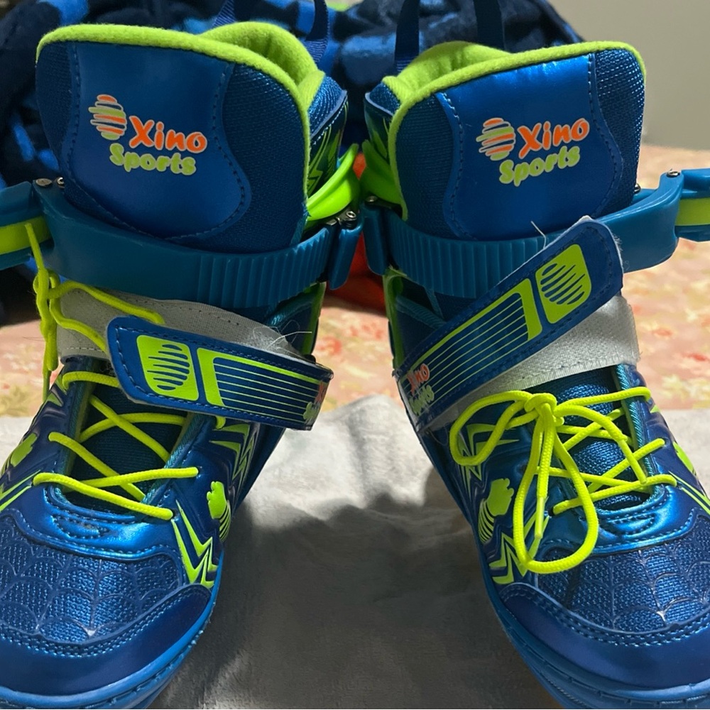 Blue and Green Kids Shoes
